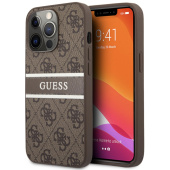 Чехол iPhone 13 Pro Max Накладка Кожзам Guess Stripe Printed Logo Hard