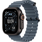 Apple Watch Ultra 3 (49mm) Чёрный титан, Ocean Band, Синий (без RuStore)