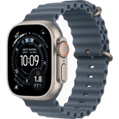 Apple Watch Ultra 3 (49mm) Натуральный титан, Ocean Band, Синий (без RuStore)