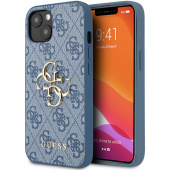 Чехол iPhone 13 Накладка Кожзам Guess Big metal Logo Hard