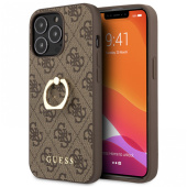 Чехол iPhone 14 Pro Max Накладка Кожзам Guess 4G + Ring Hard