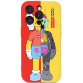 Чехол iPhone 14 Pro Накладка Силикон Luxo Kaws series