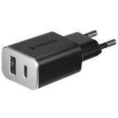 Сетевое ЗУ Deppa 11393, 18 ватт, 2 выхода: USB-A, USB-C