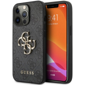 Чехол iPhone 13 Pro Max Накладка Кожзам Guess Big metal Logo Hard