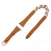 Браслет кожаный Metal Link Leather Strap для Apple Watch 38, 45, 49mm