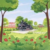 Значок Магнитка Памятник Паровоз металлический, Пин