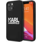 Чехол iPhone 13 Накладка Силикон Karl Lagerfeld Liquid Silicone Stack logo Hard