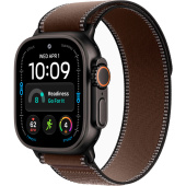 Apple Watch Ultra 4 (49mm) Черный титан, Trail Loop, Темно-коричневый (без RuStore)