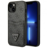 Чехол iPhone 14 Накладка Пластик Guess 4G Double cardslot w Metal triangle logo Hard