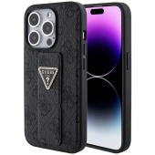 Чехол iPhone 15 Pro Max Накладка Кожзам Guess GripStand 4G with Triangle Diamond metal logo Hard