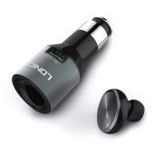 Автомобильное ЗУ Универсальный + Bluetooth гарнитура LDNIO (CM20)