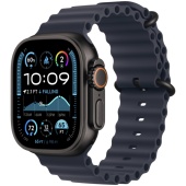Apple Watch Ultra 2 2024 (49mm) Черный титан, Ocean Loop, Темно-синий (без RuStore) 