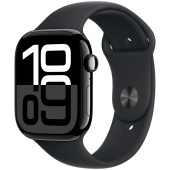 Apple Watch Series 10 (42mm) Алюминиевый корпус, Черный глянец, Sport Band (без RuStore)