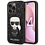 Чехол iPhone 14 Накладка Пластик Karl Lagerfeld Glitter flakes Ikonik patch with Metal logo Hard