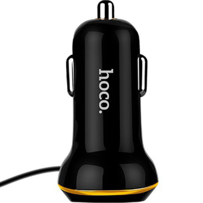 Автомобильное ЗУ с кабелем Micro USB + USB Выход Hoco Z14 (Автомобильное ЗУ Hoco Черный)