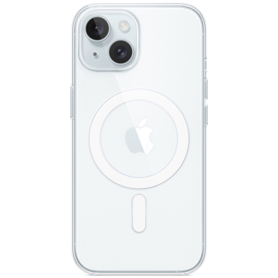 Чехол Clear Case для iPhone 15 Пластик (с MagSafe) (Накладка Прозрачный)