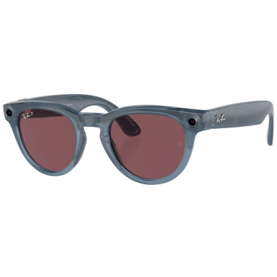 Умные очки Ray-Ban Headliner, синяя оправа, Поляризационные: Красные линзы (Очки Ray-Ban Синий)