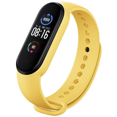 Браслет для фитнес трекера Xiaomi Mi Band 5 Силикон (Браслет Xiaomi Mi Band 5 Желтый)