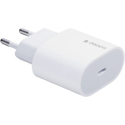 Сетевое ЗУ Deppa 11448, 20 ватт, 1 выход: USB-C (Сетевое ЗУ Deppa Белый)