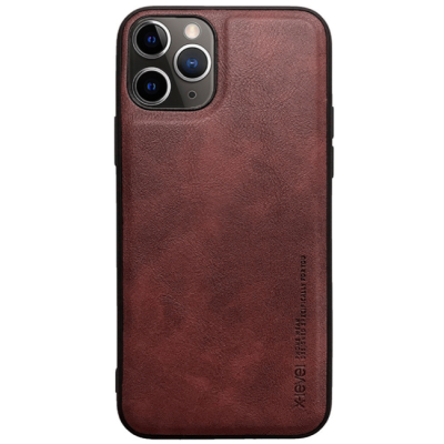 Чехол iPhone 11 Pro Накладка Кожзам X-Level Earl Series (iPhone 11 Pro Накладка Красный)