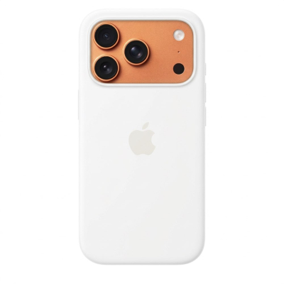 Чехол Silicone Case для iPhone 17 Pro (с MagSafe) (Накладка Белый)