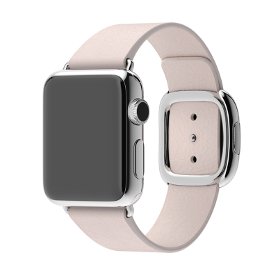 Браслет кожаный Modern Buckle для Apple Watch 38, 40, 41mm (Браслет для Apple Watch Кожа Светло-розовый)