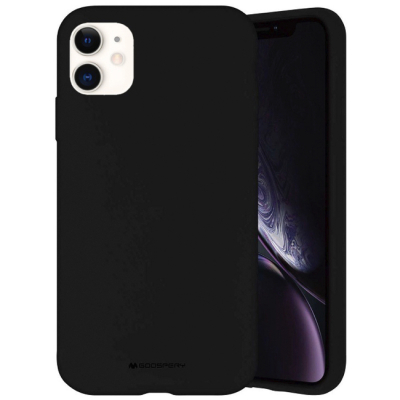 Чехол iPhone 11 Накладка Силикон Goospery Mercury Silicone Case (iPhone 11 Силикон Mercury Черный)