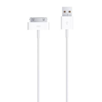 Кабель Apple, USB-A → 30pin, длина 1 метр (Аналог) (iPhone 4 USB Белый)