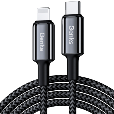 Кабель Benks D43, USB-C → Lightning, длина 1.2 м (Кабель Benks Черный)