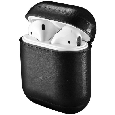 Чехол кожаный для наушников Apple AirPods iCarer (Чехол кожа для наушников AirPods iCarer Черный)