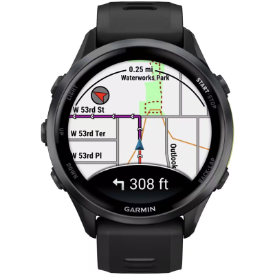 Garmin Forerunner 970, Черные, Черный ремешок (Garmin Forerunner 970 Черные)