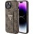 Чехол iPhone 15 Накладка Кожзам Guess GripStand 4G with Triangle Diamond metal logo Hard
