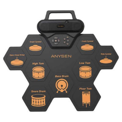 Портативная барабанная установка Anysen (Ударная установка Anysen Черный)
