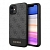Чехол iPhone 11 Накладка Кожзам Guess Stripe Metal Logo Hard