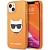 Чехол iPhone 13 mini Накладка Силикон Karl Lagerfeld FLUO Choupette Hard