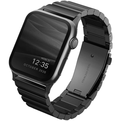 Браслет стальной Uniq Strova для Apple Watch 42, 44, 45mm (Браслет стальной Uniq Черный)