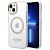 Чехол iPhone 14 Накладка Силикон Прозрачный Guess Metal outline Translucent (с поддержкой MagSafe)