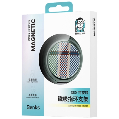 Держатель для смартфона Benks MagClap (Держатель кольцо Benks PassionGreen Карбон)