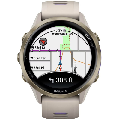 Garmin Forerunner 970, Золотистые, Ремешок индиго (Garmin Forerunner 970 Золотистые)